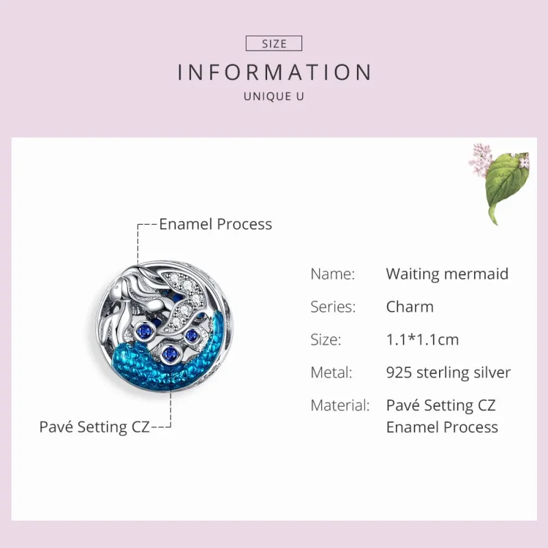 (image for) Silver Waiting For The Mermaid Charm - PANDORA Style - SCC1209 - View 3
