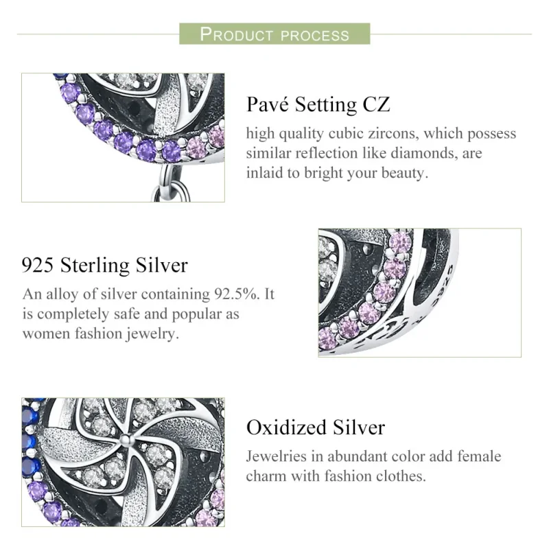 (image for) Silver Windmill Charm - PANDORA Style - SCC1081 - View 4