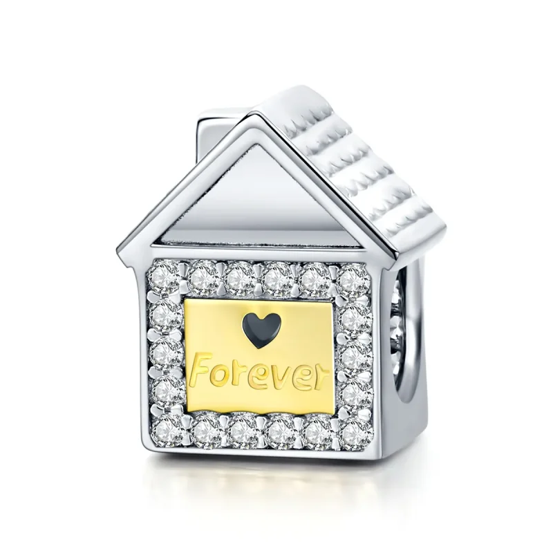 (image for) Two Tone Pandora Style Charm, Bicolor Forever Family - SCC1330 - Product Image