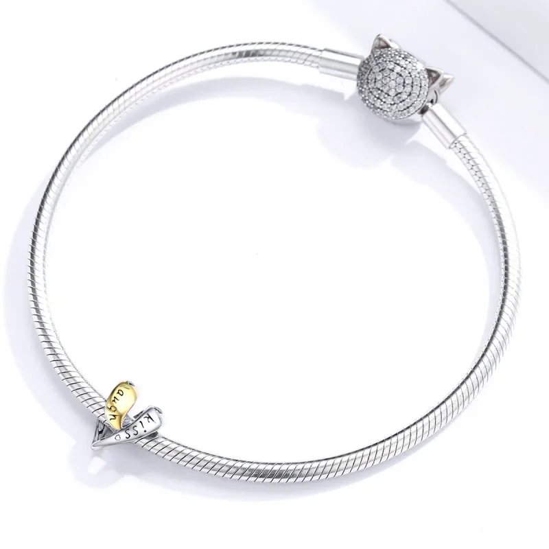 (image for) Two Tone Pandora Style Charm, Bicolor In Love - BSC227 - View 3