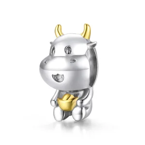 (image for) Two Tone Pandora Style Charm, Bicolor Lucky Cow - SCC1709