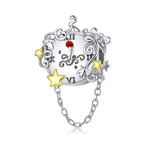 (image for) Two Tone Pandora Style Charm, Bicolor Magic Clock - BSC406
