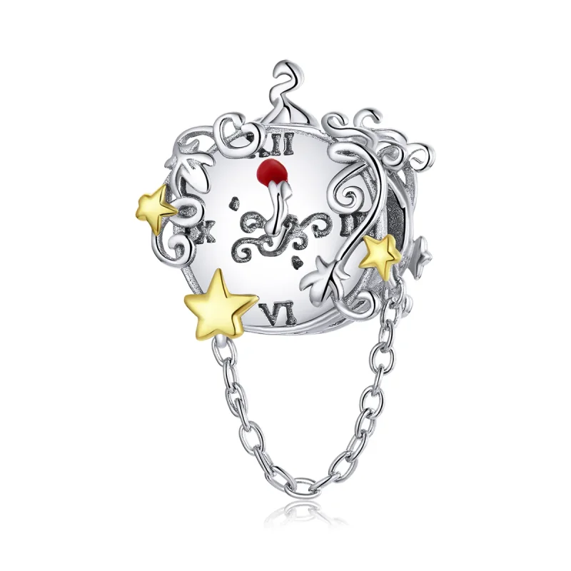 (image for) Two Tone Pandora Style Charm, Bicolor Magic Clock - BSC406 - Product Image