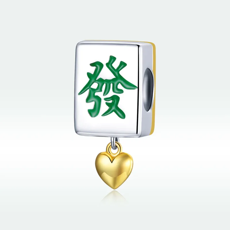(image for) Two Tone Pandora Style Charm, Bicolor Mahjong Tiles - SCC1751 - View 5