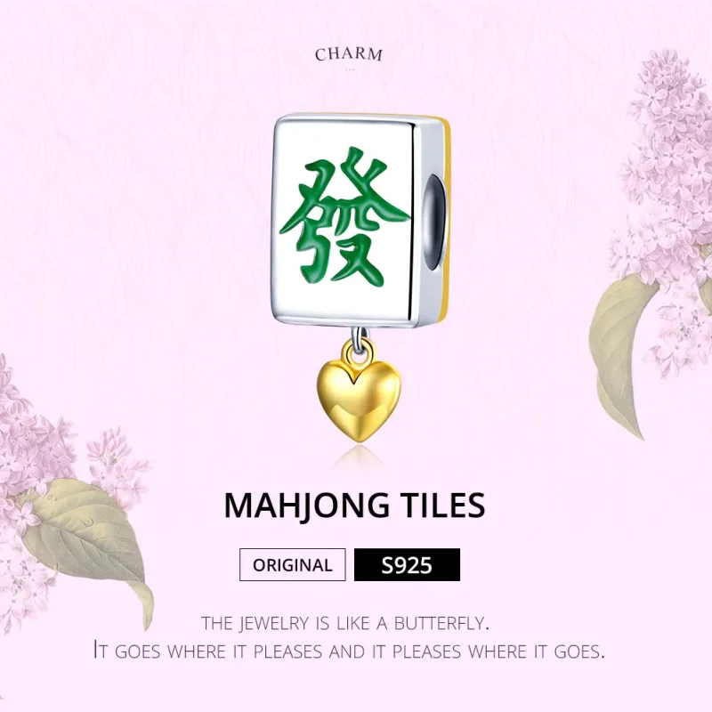 (image for) Two Tone Pandora Style Charm, Bicolor Mahjong Tiles - SCC1751 - View 6