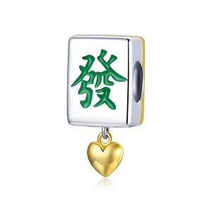 (image for) Two Tone Pandora Style Charm, Bicolor Mahjong Tiles - SCC1751