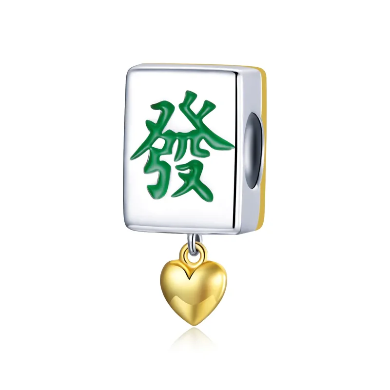 (image for) Two Tone Pandora Style Charm, Bicolor Mahjong Tiles - SCC1751 - Product Image