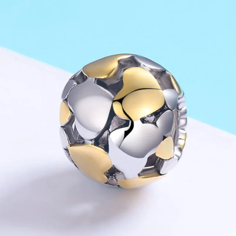 (image for) Two Tone Pandora Style Charm, Bicolor My Heart Is Bright - SCC537 - View 3