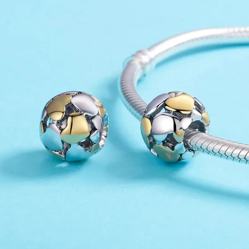 (image for) Two Tone Pandora Style Charm, Bicolor My Heart Is Bright - SCC537 - View 5