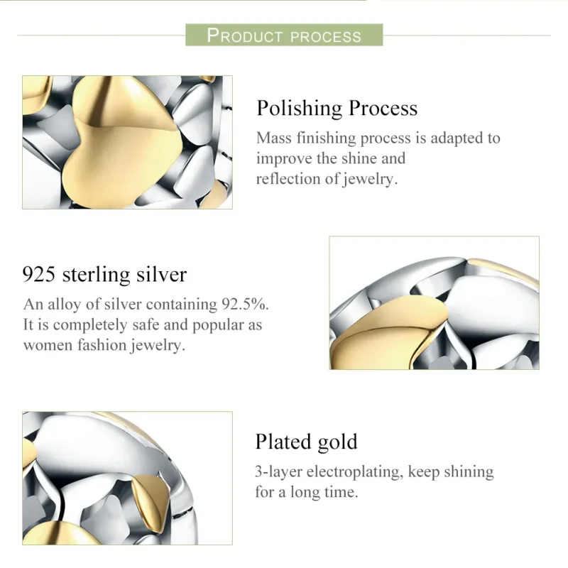 (image for) Two Tone Pandora Style Charm, Bicolor My Heart Is Bright - SCC537 - View 6