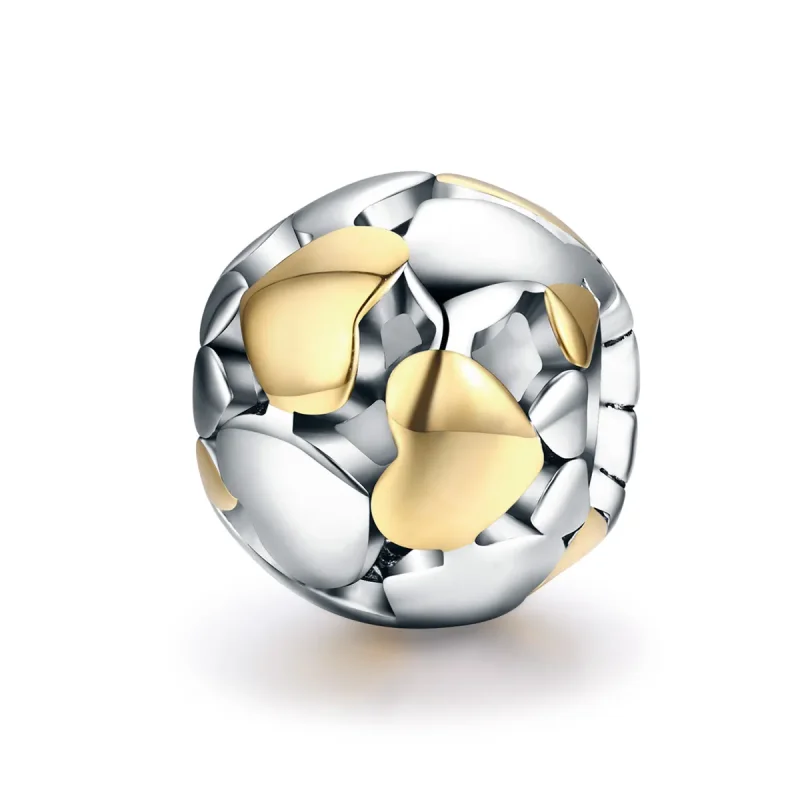 (image for) Two Tone Pandora Style Charm, Bicolor My Heart Is Bright - SCC537 - Product Image