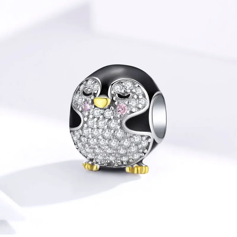 (image for) Two Tone Pandora Style Charm, Bicolor Penguin - BSC126 - View 2