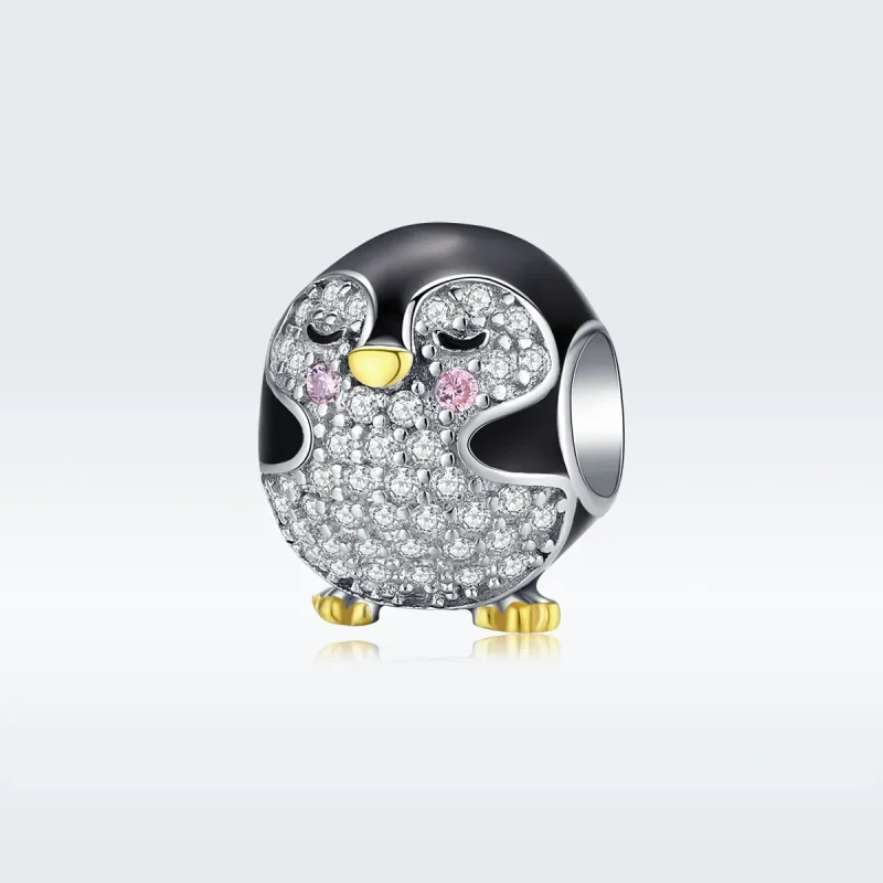 (image for) Two Tone Pandora Style Charm, Bicolor Penguin - BSC126 - Product Image