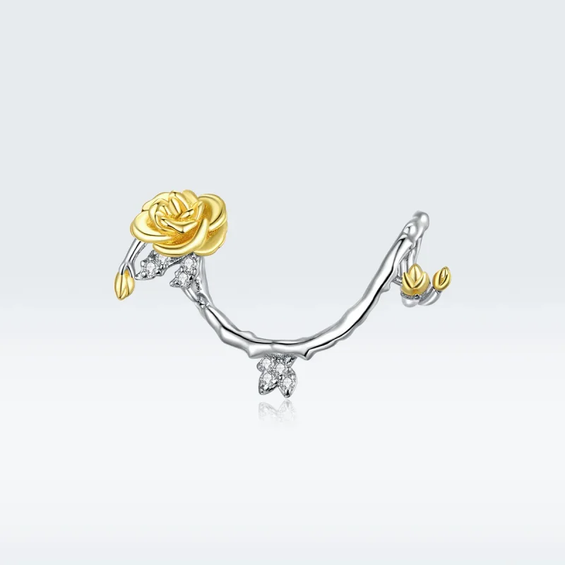 (image for) Two Tone Pandora Style Charm, Bicolor Rose Vines - BSC322 - View 5