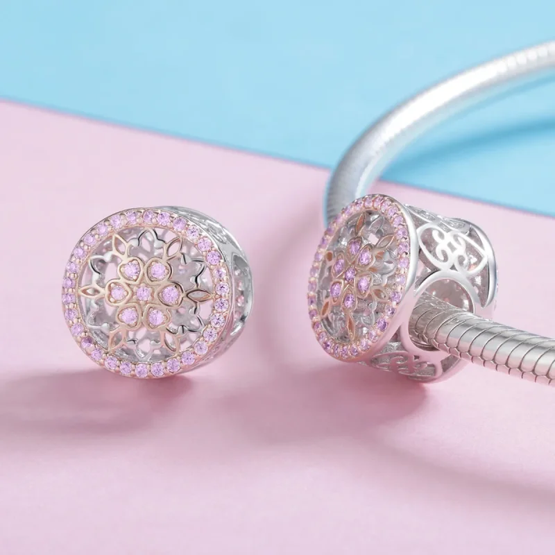 (image for) Two Tone Pandora Style Charm, Bicolor The Flower of The Flower - SCC923 - View 4