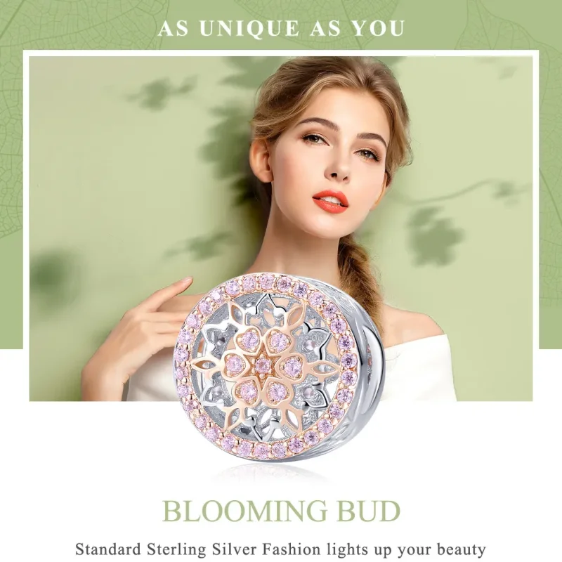 (image for) Two Tone Pandora Style Charm, Bicolor The Flower of The Flower - SCC923 - View 6