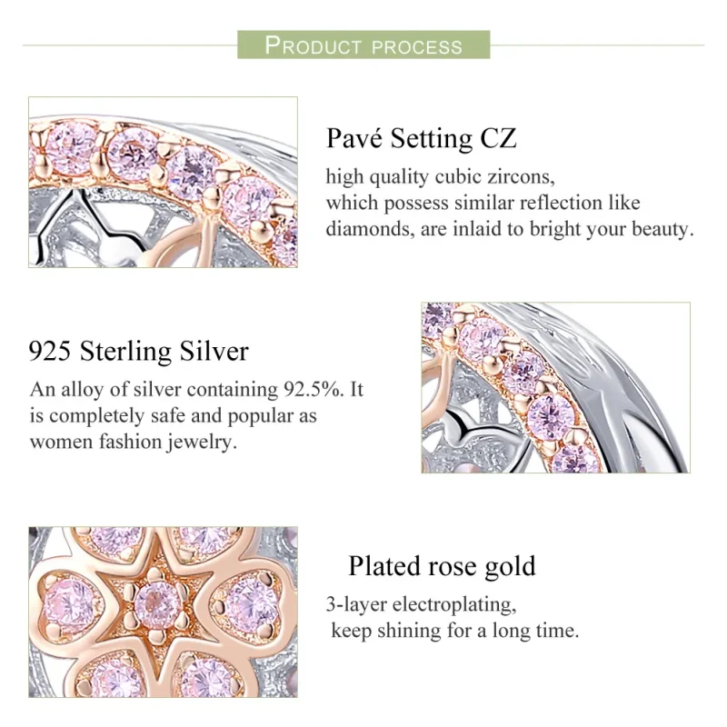 (image for) Two Tone Pandora Style Charm, Bicolor The Flower of The Flower - SCC923 - View 7