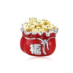 (image for) Two Tone Pandora Style Charm, Chinese Lucky Bag - BSC100