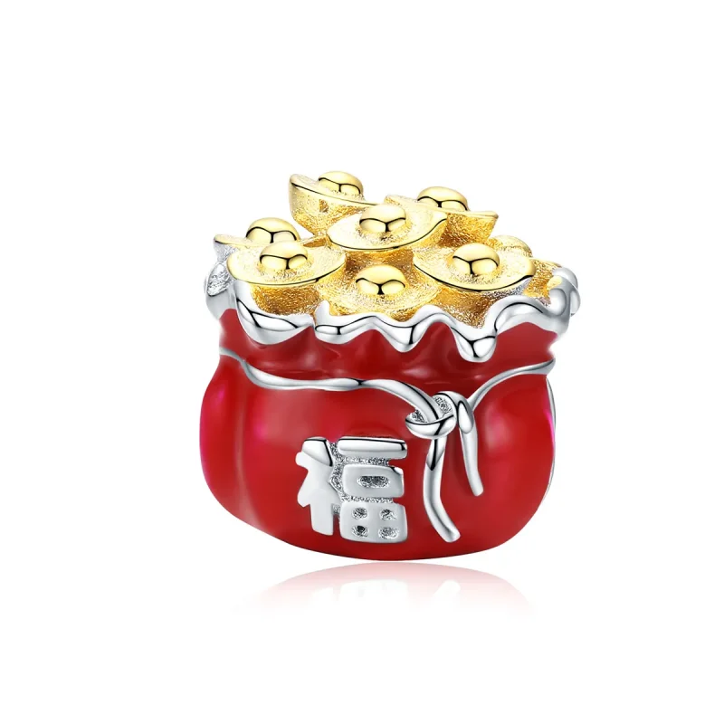 (image for) Two Tone Pandora Style Charm, Chinese Lucky Bag - BSC100 - Product Image