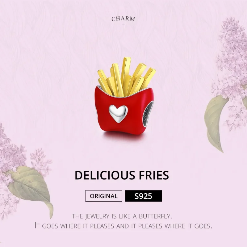 (image for) Two Tone Pandora Style Charm, Delicious Fries - SCC1606 - View 6