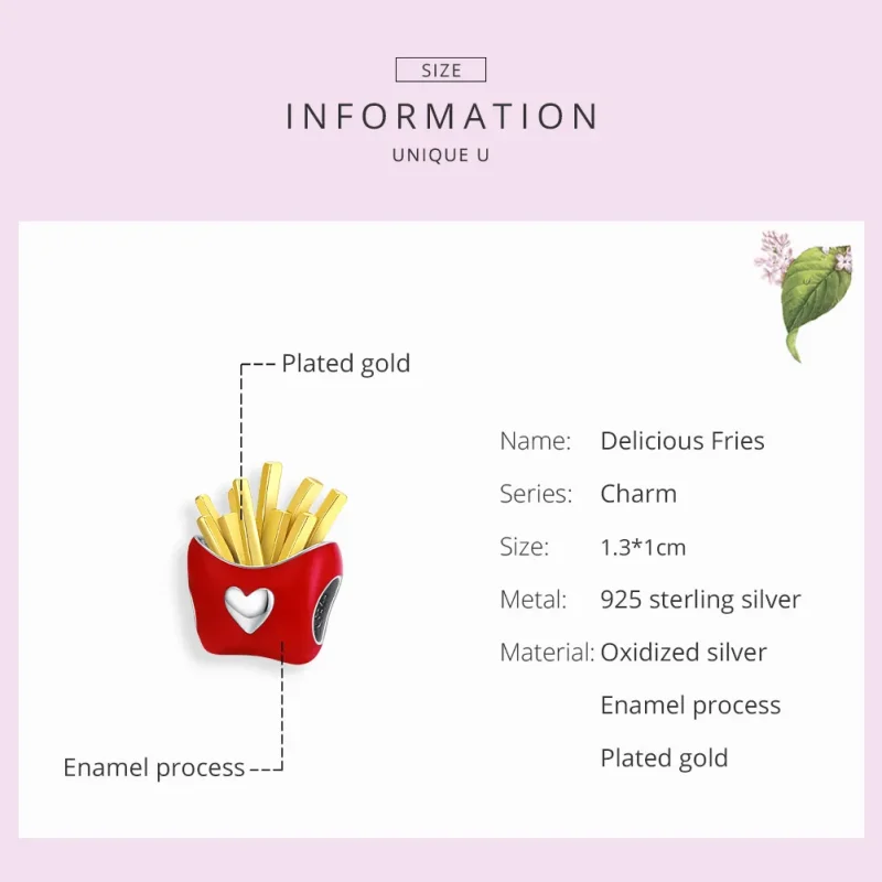 (image for) Two Tone Pandora Style Charm, Delicious Fries - SCC1606 - View 7