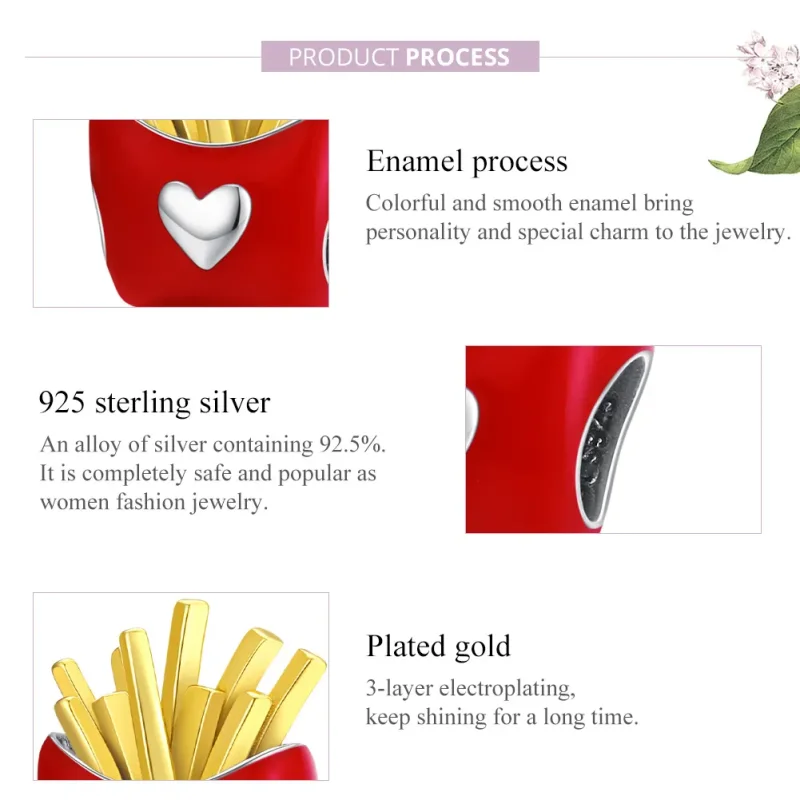 (image for) Two Tone Pandora Style Charm, Delicious Fries - SCC1606 - View 8