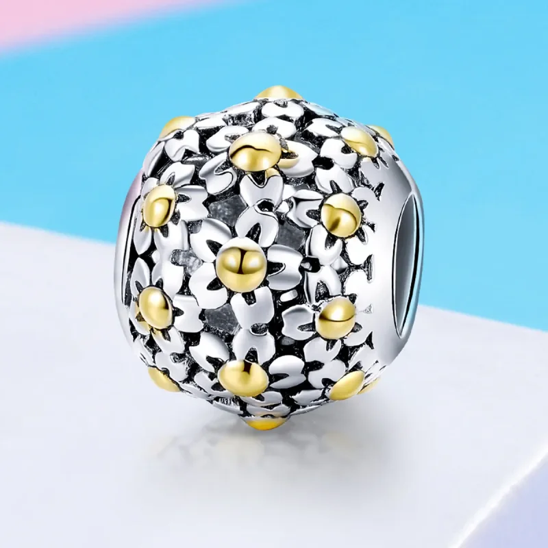 (image for) Two Tone Pandora Style Charm, Embrace of The Flowers - SCC717 - View 4