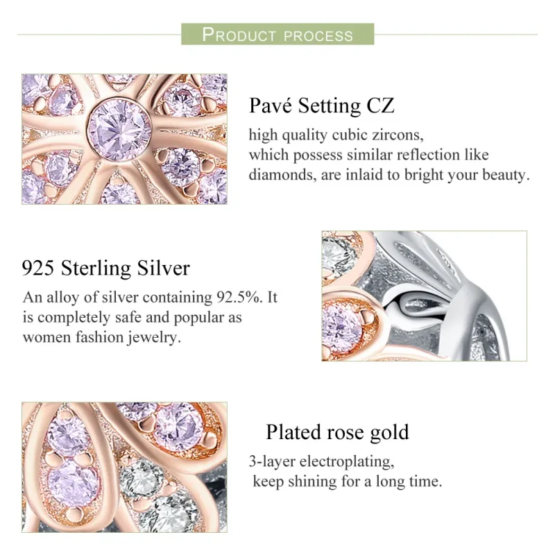 (image for) Two Tone Pandora Style Charm, Flowers - SCC922 - View 7