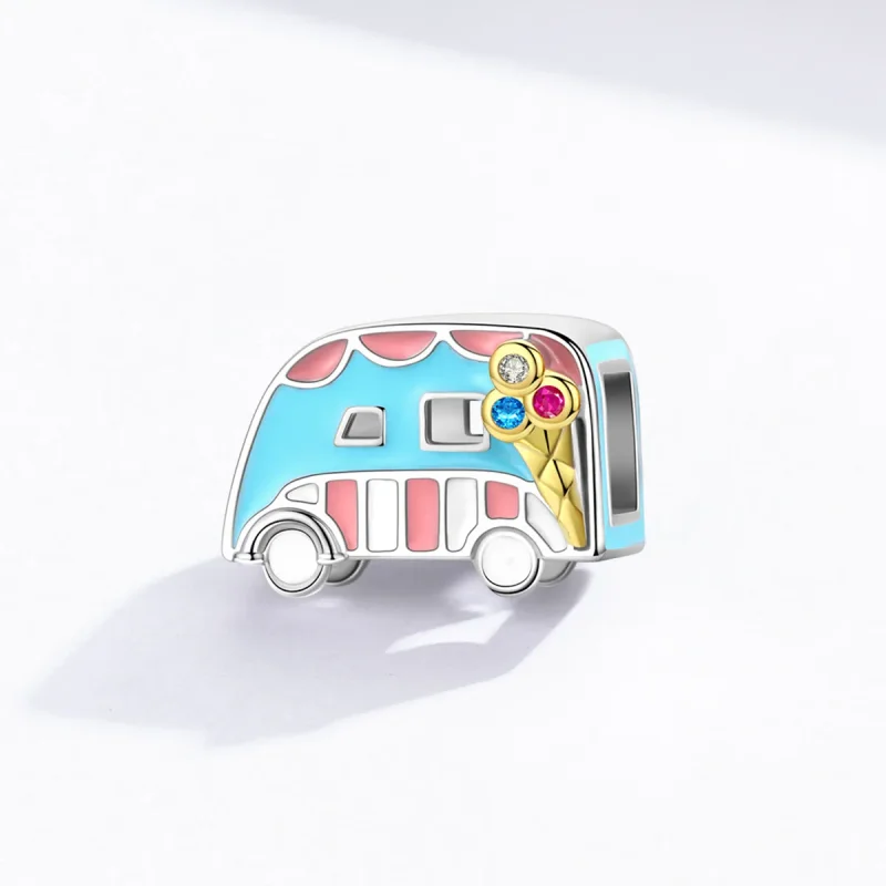(image for) Two Tone Pandora Style Charm, Ice-Cream Van - BSC163 - View 2