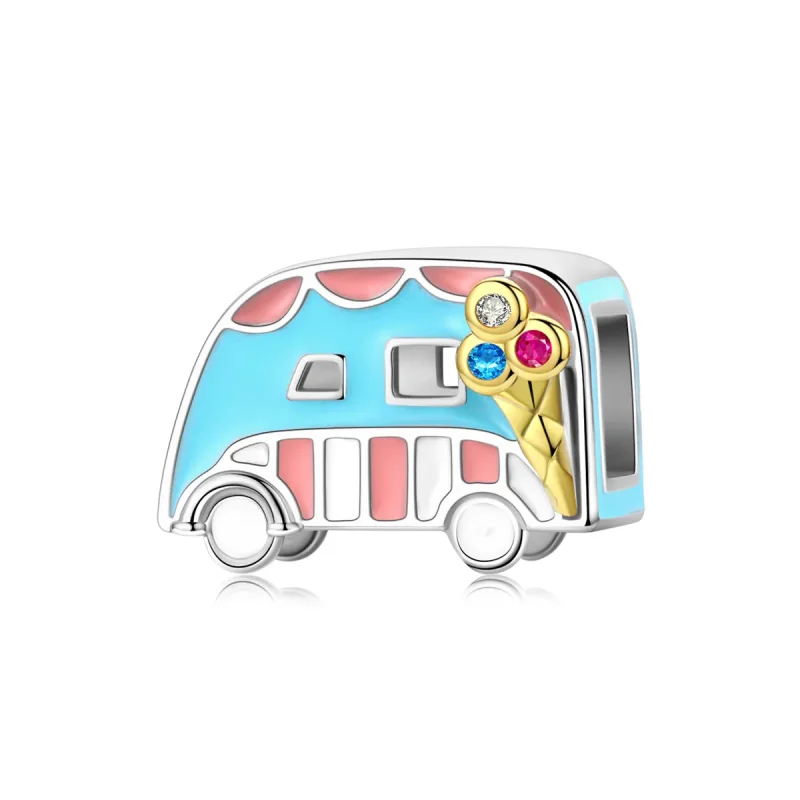 (image for) Two Tone Pandora Style Charm, Ice-Cream Van - BSC163 - Product Image