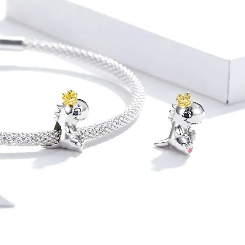 (image for) Two Tone Pandora Style Charm, Little Dinosaur - SCC1674 - View 4