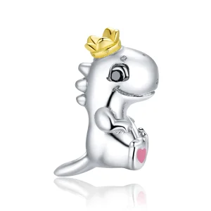 (image for) Two Tone Pandora Style Charm, Little Dinosaur - SCC1674