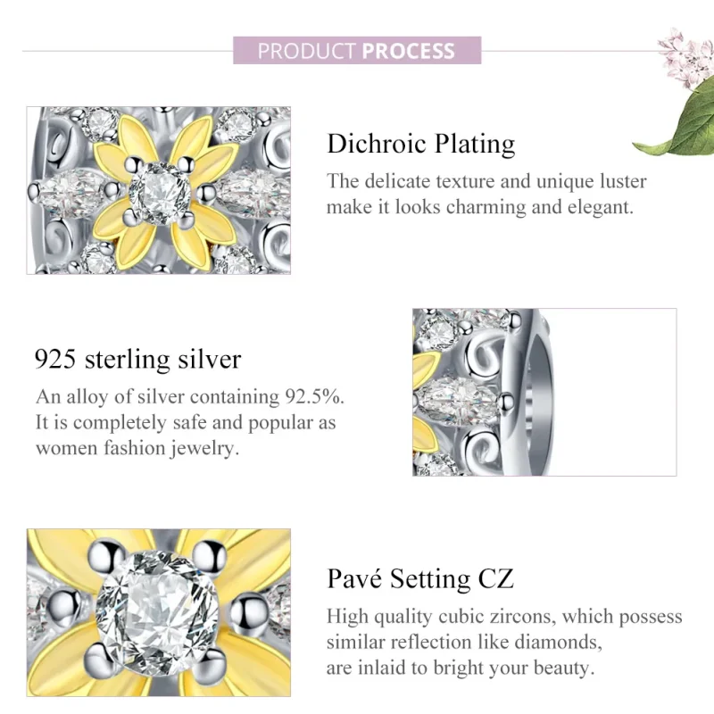 (image for) Two Tone Pandora Style Charm, Shining Life - SCC1333 - View 8