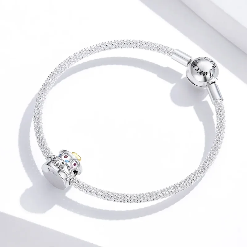 (image for) Two Tone Pandora Style Charm, Wedding Cake - BSC267 - View 3