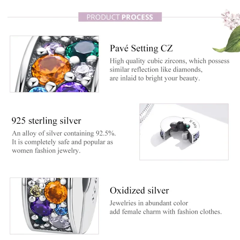 (image for) Pandora Style Silver Charm, Colorful Garden - SCC1609 - View 8