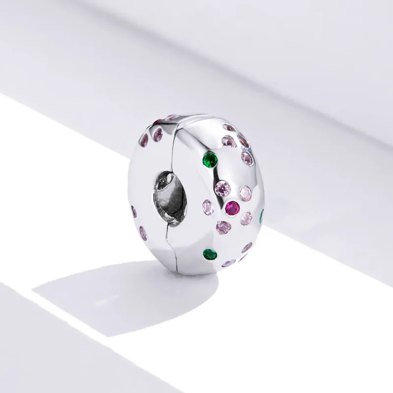 (image for) Pandora Style Silver Charm, Contracted Flowers - BSC245 - View 3