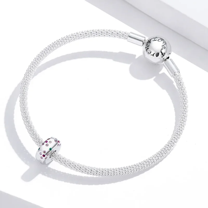 (image for) Pandora Style Silver Charm, Contracted Flowers - BSC245 - View 4