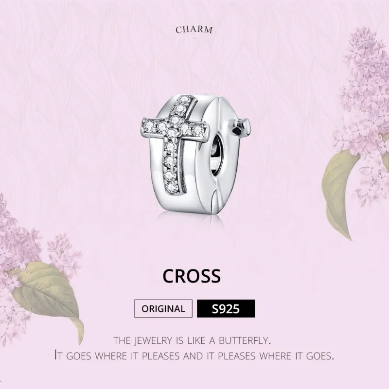 (image for) Pandora Style Silver Charm, Cross - SCC1497 - View 6
