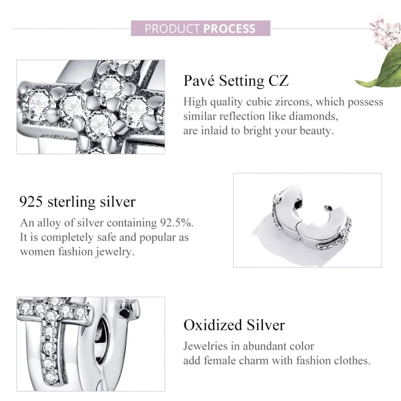 (image for) Pandora Style Silver Charm, Cross - SCC1497 - View 8