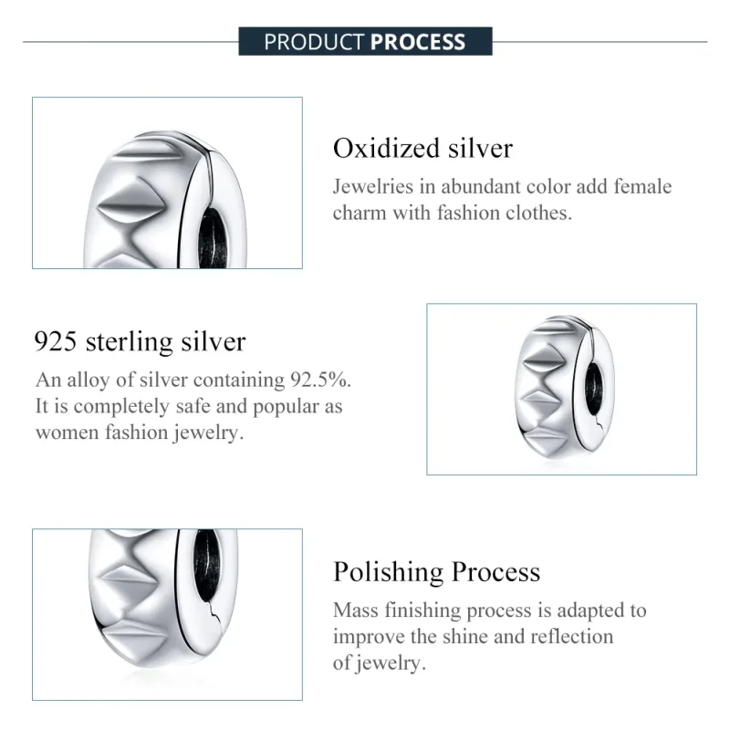 (image for) Pandora Style Silver Charm, Rivet - SCC1780 - View 7