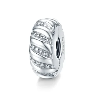 (image for) Pandora Style Silver Charm, Simple Texture - BSC278