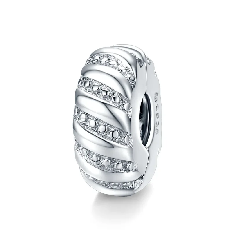 (image for) Pandora Style Silver Charm, Simple Texture - BSC278 - Product Image