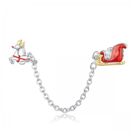 Santa\'s Sleigh Safety Chain - PANDORA Style - SCC1667