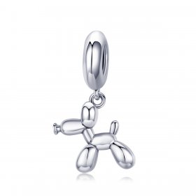 Pandora Style Silver Bangle Charm, Cute Balloon Dog - SCC981
