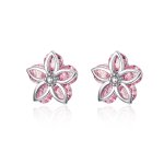 Silver Cherry Blossoms Stud Earrings - PANDORA Style - SCE644