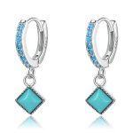 PANDORA Style Turquoise Hoop Earrings - SCE1307