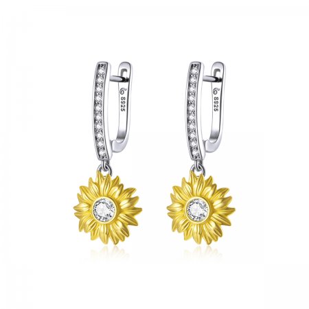 PANDORA Style Sun Flower Hoop Earrings - BSE469