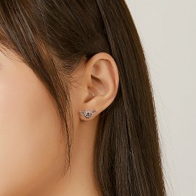Pandora Style Silver Stud Earrings, Bee - SCE846