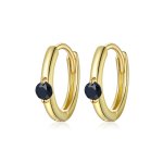 Pandora Style 18ct Gold Plated Hoop Earrings , Ball - SCE1050-BK