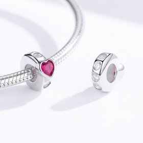 Pandora Style Silver Spacer Charm, Bright Love - BSC123